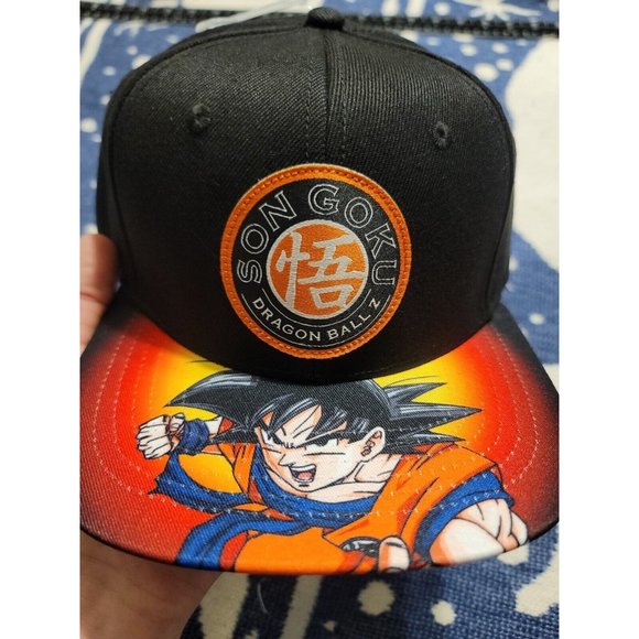 Dragon Ball Z Son Goku Adjustable Snapback Hat Bioworld W/ Patch Black  Cap New - Picture 2 of 7